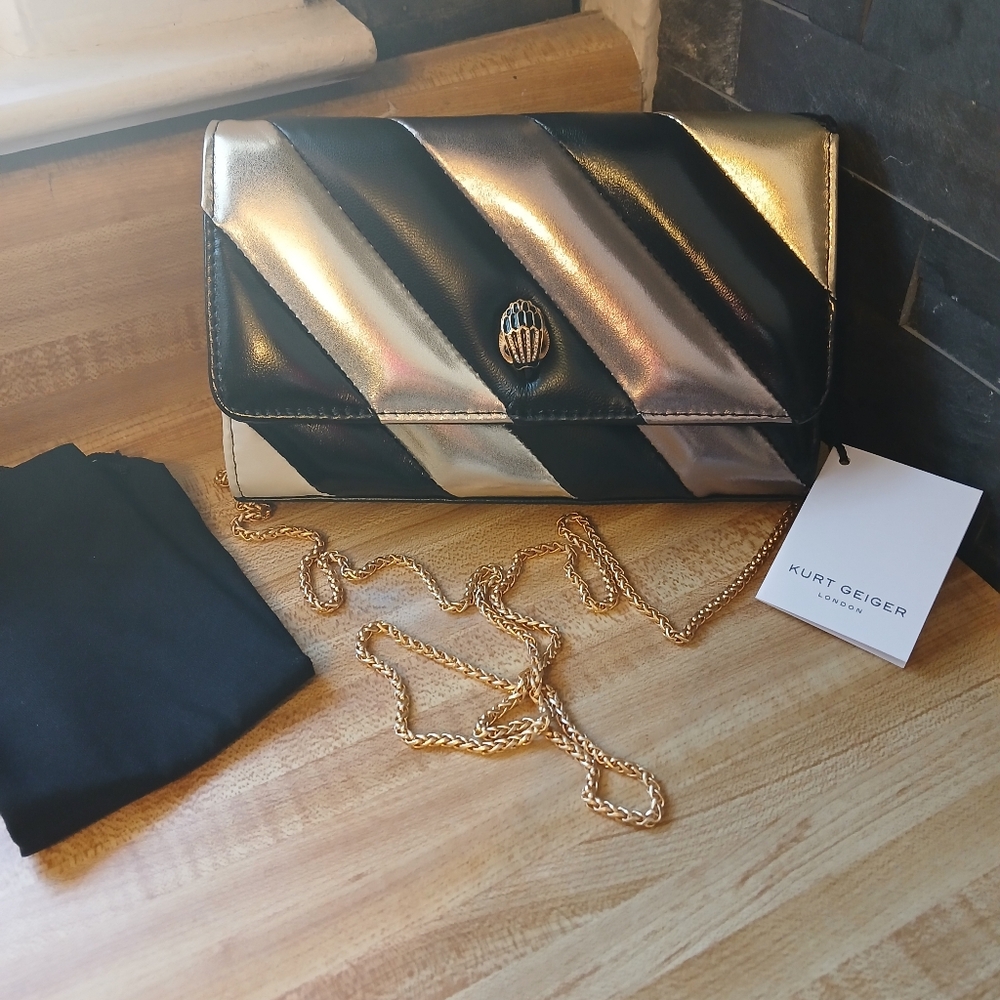 Kurt Geiger Black and Silver Clutch - Picture 3 of 12